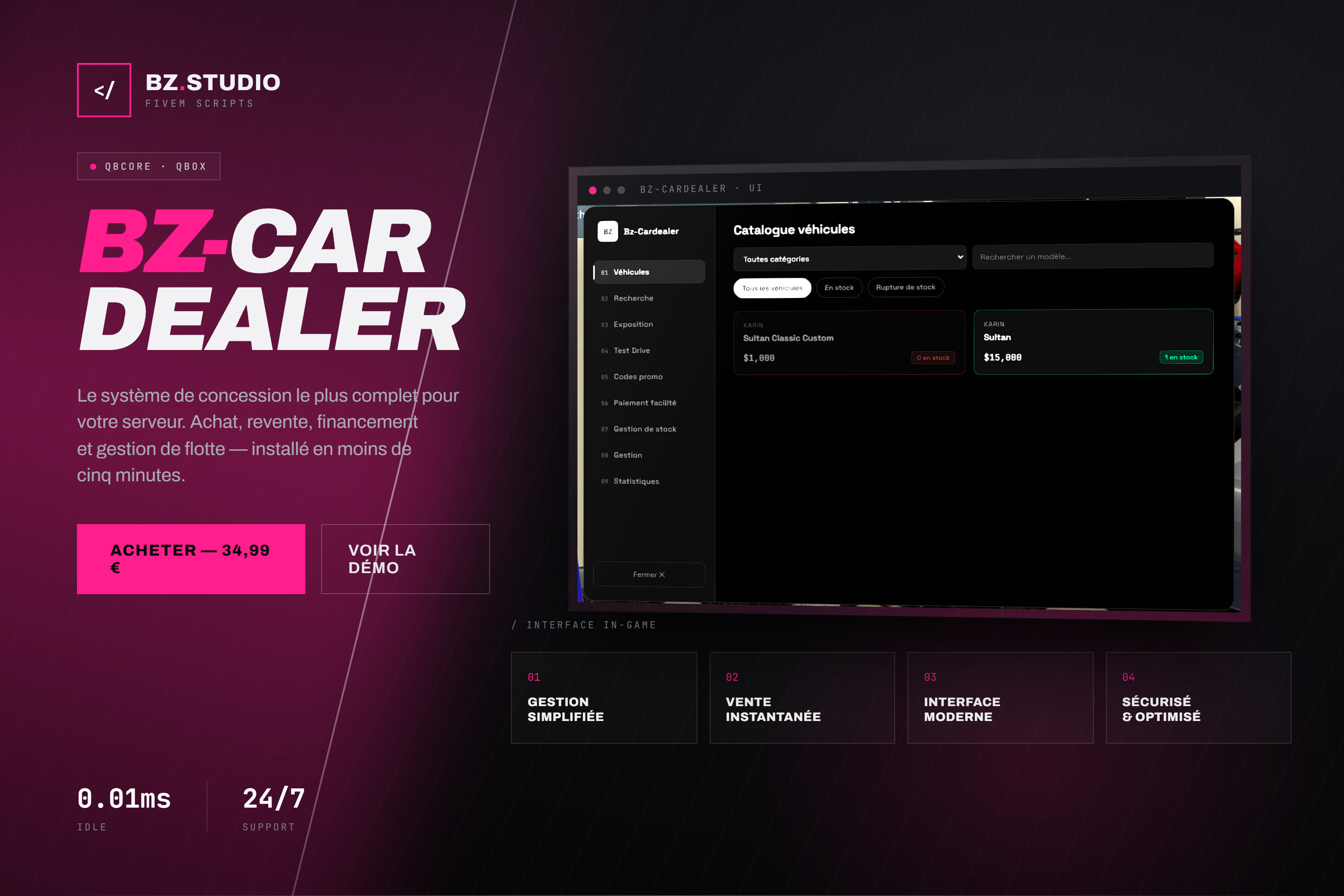 bz-cardealer interface preview